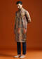 Multicolour Kurta Set For Men With Printed Ethnic Motifs