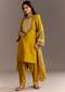 Mustard Yellow Silk Kurta Patiala With Gotta Lace Dupatta
