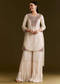 Off White Organza Embroidered Kurta Set With Dupatta