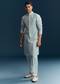 Pastel Blue Silk Kurta Jacket Set With Thread And Mirror Work