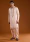 Pink Linen Satin Mens Kurta Pant Set