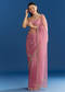 Pink Organza Tissue Saree With Beaded Scallop Border
