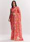 Pink Printed Tissue Lurex Saree With Zari Mirror And Cutdana Embroidery