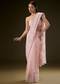 Pink Sequins Saree With Ruched Blouse