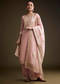 Pink Tissue Kurta Set With Zardosi Work And Banarasi Weave