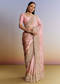 Pink Tissue Saree With Zardosi Moti And Cutdana Blouse