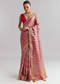 Pink Tissue Silk Woven Saree With Weavy Motif Embroidery