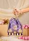Purple Floral Motif Kundan Embellished Potli Bag