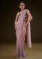 Purple Ombre Ready Draped Sequin Saree With Fancy Blouse