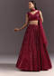 Red Lehenga Set With Embellished Dupatta And Tassels