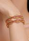 Ruby Accent Twisted Bangle Set