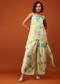 Powder Green And Aqua Tie Dye Print Co ord Set Embellished In Georgette