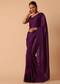 Wine Tussar Saree With Lace Border And Unstitched Blouse Piece