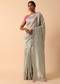 Grey Kora Silk Saree With Unstitched Blouse Fabric