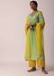 Yellow Silk Palazzo Set With Printed Kurta