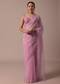 Pink Embroidered Organza Saree With Unstitched Blouse