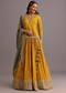 Yellow Embellished Kurta Lehenga With Printed Dupatta