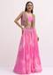 Pink Printed Lehenga Choli With Embroidered Jacket