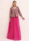 Pink Embroidered Lehenga Set With Jacket