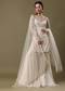 White Kurta Sharara Set In Sequins