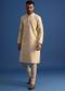 Peach Kurta Set With Foil Print Detail
