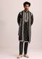 Black Embroidered Jacket and Kurta Set With Dupatta