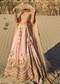 Pink Embroidered Butti Work Bridal Lehenga With Two Dupattas