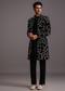 Black Velvet Zari Embroidered Indowestern Trouser Suit