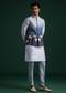 Blue Ombre Zardosi Work Jacket Set With Flamingo Motifs