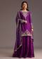 Purple Zari Work Palazzo Suit With Organza Dupatta