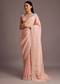 Peach Tissue Saree With Mirror Embroidered Border