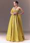 Yellow Organza Double Circular Lehenga Set With Hand Work