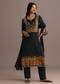 Deep Forest Green Printed Kurti Pant Set With Dupatta