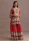 Pink Printed Kurti Sharara Suit With Chiffon Dupatta