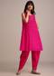 Rani Pink Leheriya Printed Kurta Dhoti Set