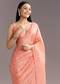 Dark Peach Crushed Tissue Embroidered Saree With Scallop Border
