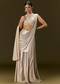 Ivory Lycra Draped Saree With Embroidered Blouse