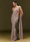 Champagne Gold Sequin Embroidered Readymade Saree With Cowl Neck Blouse