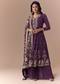 Purple Sequin Embellished Georgette Anarkali Set