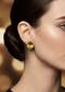 Yellow Studded Earrings With Kundan And Stone Detailing