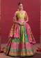 Green Russian Silk Patola Print Lehenga With Cut Dana Work