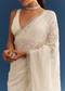 White Georgette Chikankari Embroidered Saree