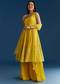 Yellow A Line Georgette Kurta Palazzo Suit