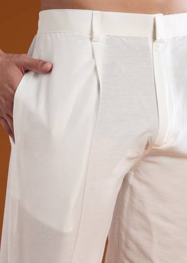 Maroon Red Silk Kurta Set With Thread Detail