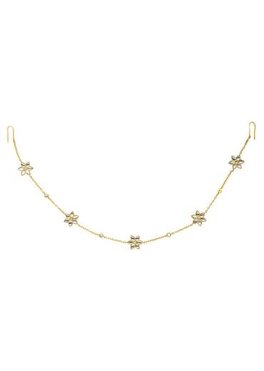 Gold Phool Sitara Maatha Patti With Mirror Polki