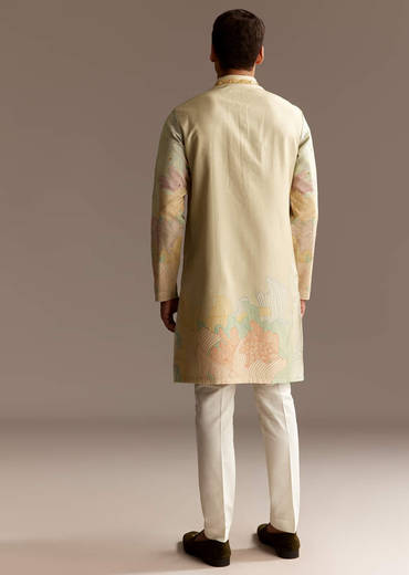 Beige Mirror Kurta Set
