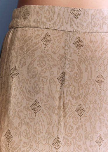 Beige Wine Crepe Kurta Set With Floral Print