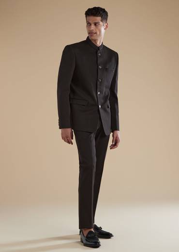 Black Jodhpuri Set In Classic Plain Finish