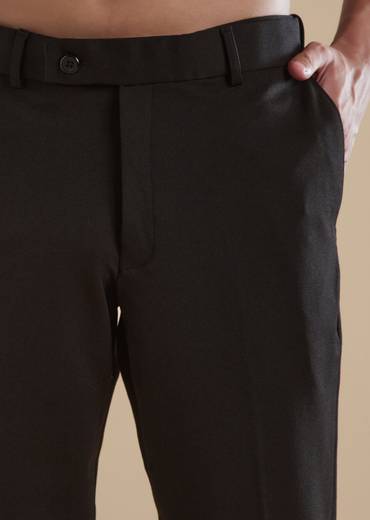 Black Jodhpuri Set In Classic Plain Finish