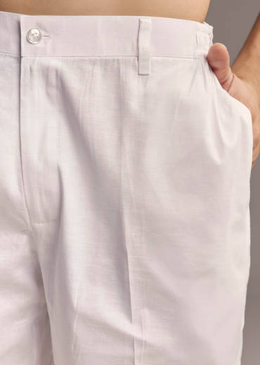 Black Linen Kurta Set For Men With Resham Embroidery